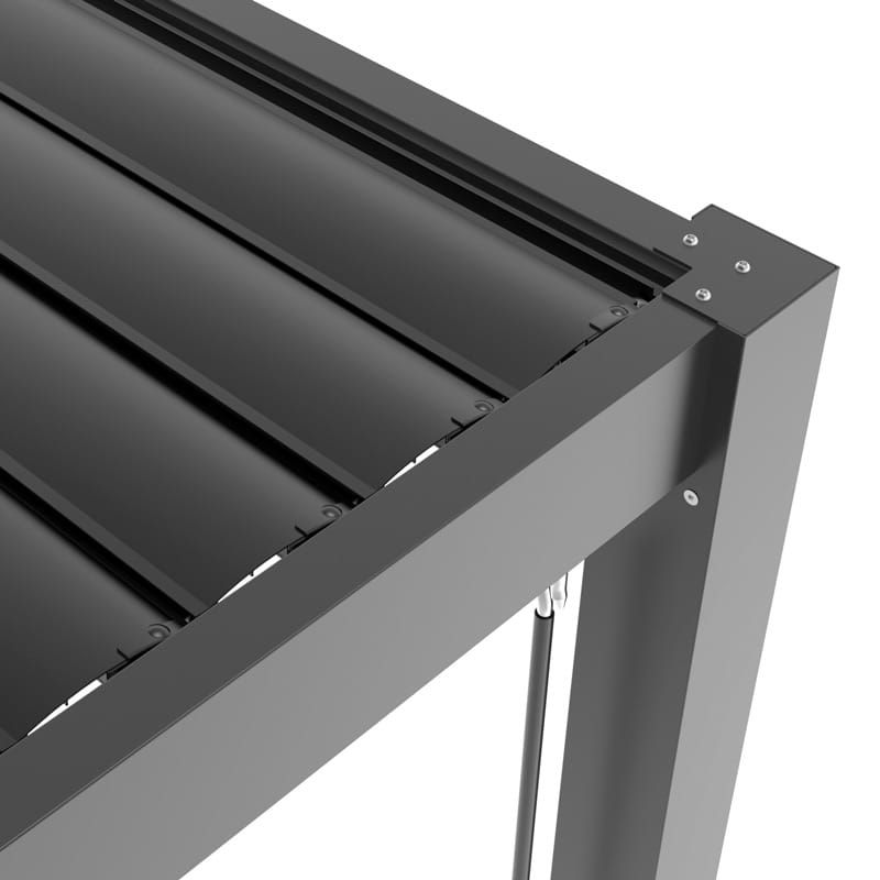 Pergola ogrodowa Mirpol 5.8m x 4m aluminiowa z manualnym otwieraniem dachu antracytowa 1 szt.