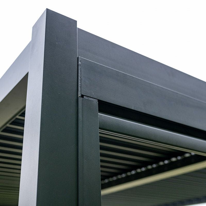 Pergola ogrodowa Mirpol 5.8m x 4m aluminiowa z manualnym otwieraniem dachu antracytowa 1 szt.