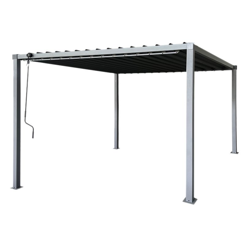 Pergola ogrodowa multiklimatyczna 4iQ Group 3x3m 9mkw regulowany stalowy dach 1szt.
