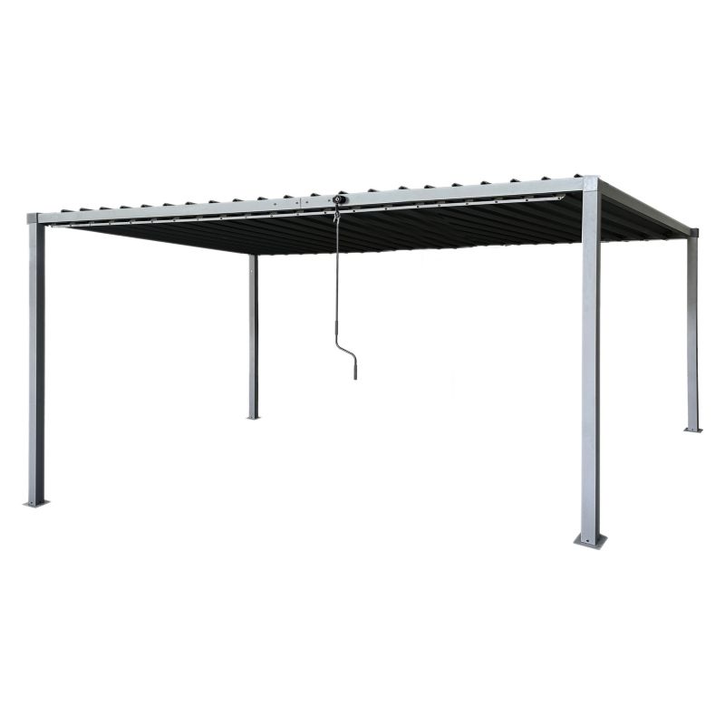 Pergola ogrodowa multiklimatyczna 4iQ Group 3x4m 12mkw regulowany stalowy dach 1szt.