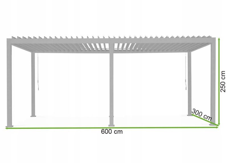 Pergola Ogrodowa Tarasowa Premium 3x6 Duże Zadaszenie Aluminium Gutroof 1 szt