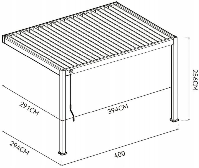 Pergola Przyścienna 3x4 Aluminiowa Elegance Wall Gutroof Na Taras Antracyt 1 szt