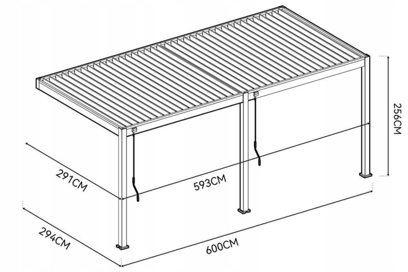 Pergola Przyścienna Gutroof Aluminiowa Elegance Wall 3x6 Taras Biała 1 szt