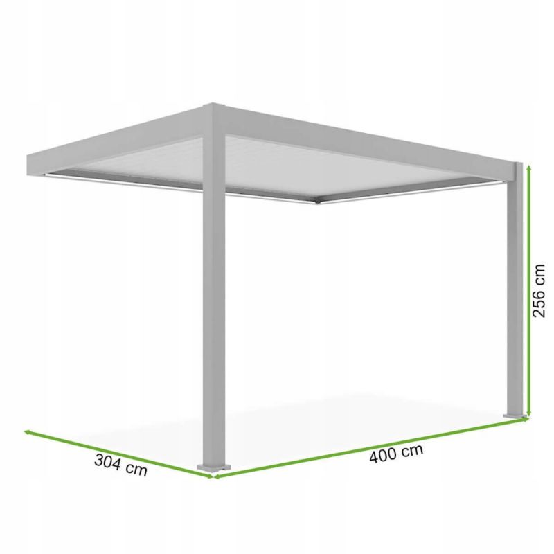 Pergola Przyścienna Z Oświetleniem Led Elegance Wall 3x4 Na Taras Gutroof 1 szt