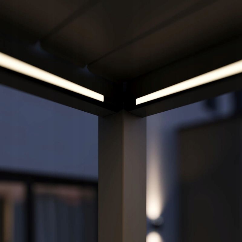 Pergola Przyścienna Z Oświetleniem Led Elegance Wall 3x4 Na Taras Gutroof 1 szt