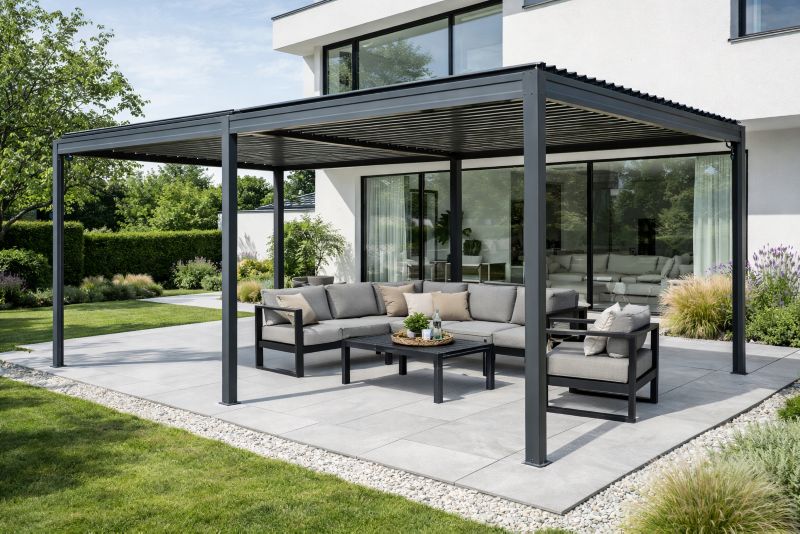 Pergola Tarasowa Corciano Borneo z otwieranym dachem Altana Aluminiowa Antracyt 3x6m 1szt.