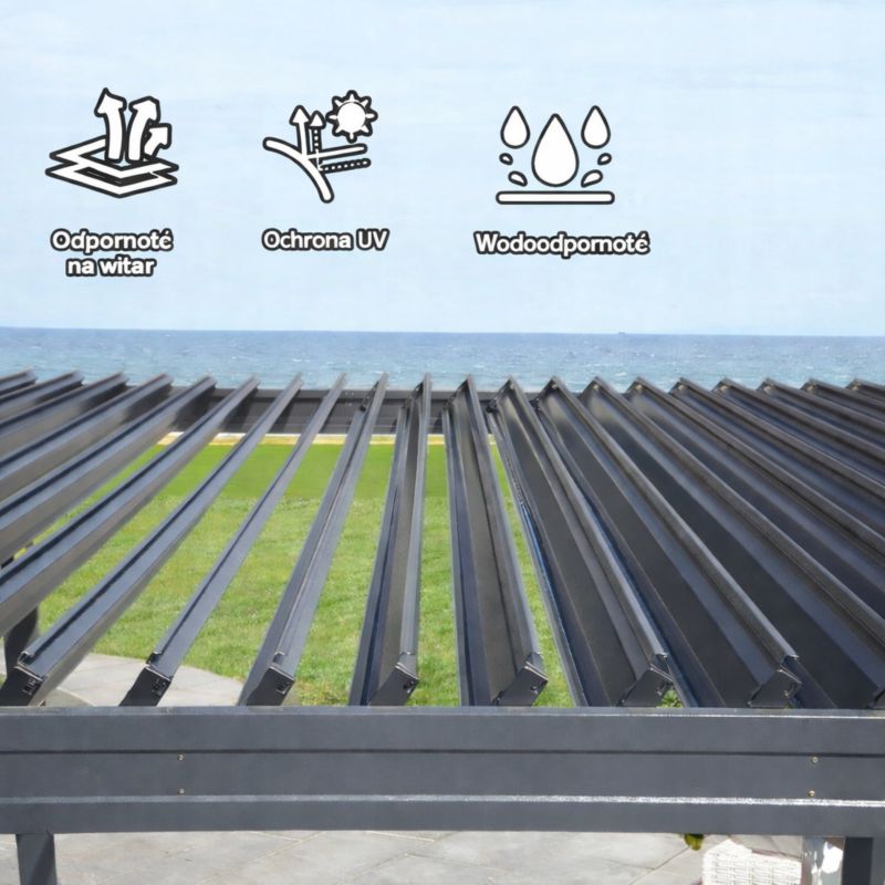 Pergola Tarasowa Corciano Borneo z otwieranym dachem Altana Aluminiowa Antracyt 3x6m 1szt.