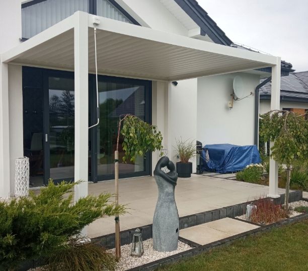 Pergola Tarasowa Gutroof Ogrodowa 3x4 - 300x400 Premium White Regulowana Biała 1 szt