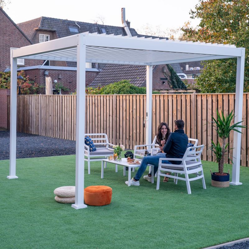 Pergola Tarasowa Gutroof Ogrodowa 3x4 - 300x400 Premium White Regulowana Biała 1 szt
