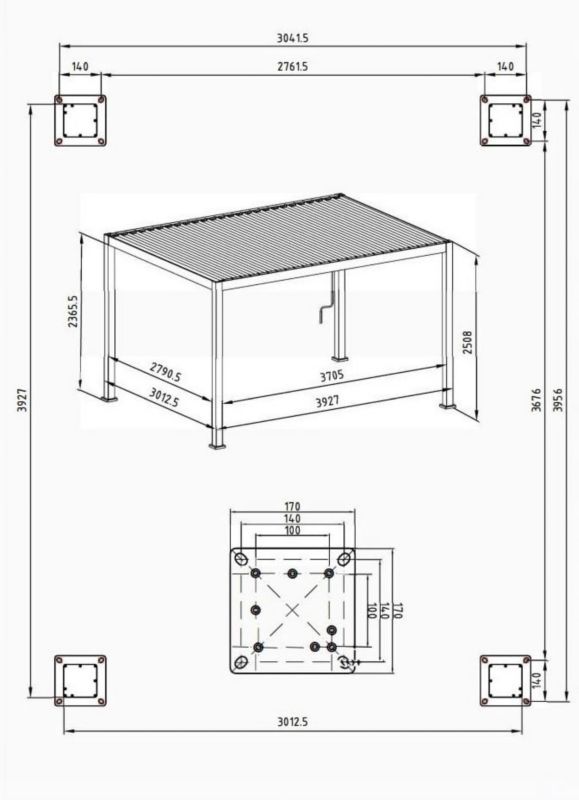 Pergola Tarasowa Gutroof Ogrodowa 3x4 - 300x400 Premium White Regulowana Biała 1 szt