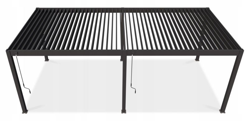 Pergola Tarasowa Gutroof Ogrodowa Duża 3,6x7,2 Deluxe Antracytowa Podwójna Dachem 1 szt