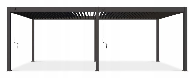 Pergola Tarasowa Gutroof Ogrodowa Duża 3,6x7,2 Deluxe Antracytowa Podwójna Dachem 1 szt