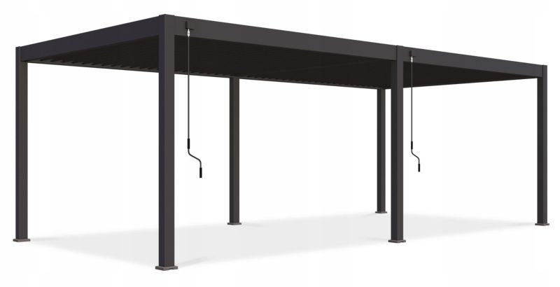 Pergola Tarasowa Gutroof Ogrodowa Duża 3,6x7,2 Deluxe Antracytowa Podwójna Dachem 1 szt