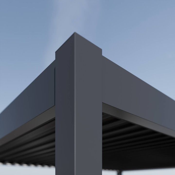 Pergola Tarasowa Gutroof Ogrodowa Duża 3,6x7,2 Deluxe Antracytowa Podwójna Dachem 1 szt