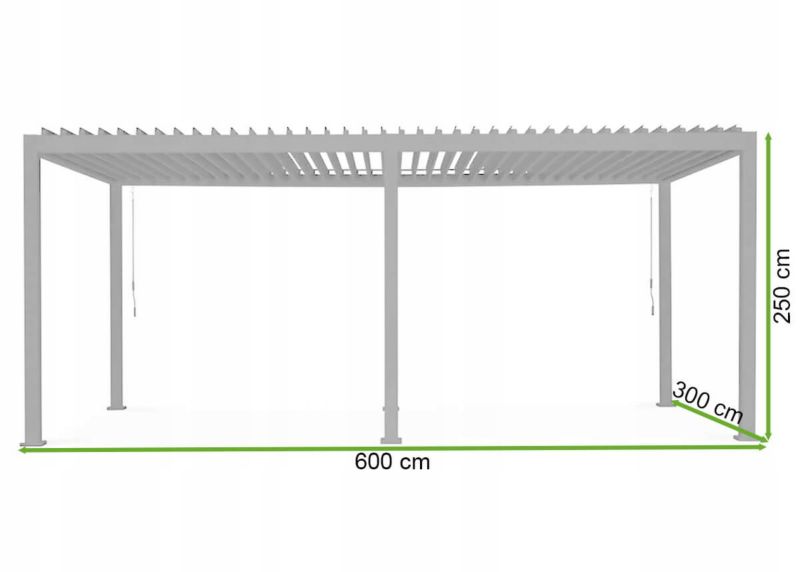 Pergola Tarasowa Gutroof Ogrodowa Duża 300x600 3x6 Premium Biała Regulowana 1 szt