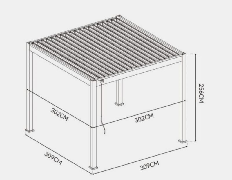 Pergola Tarasowa Gutroof Ogrodowa Elegance 3x3 300x300 Antracytowa Dach 1 szt