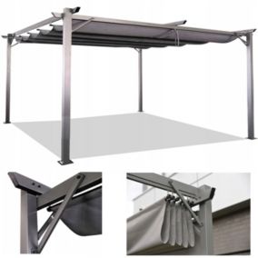 Pergola Tarasowa Hardmaister Ogrodowa 3x4m Zadaszenie Tarasu Metalowa Szara 4x3 1 szt