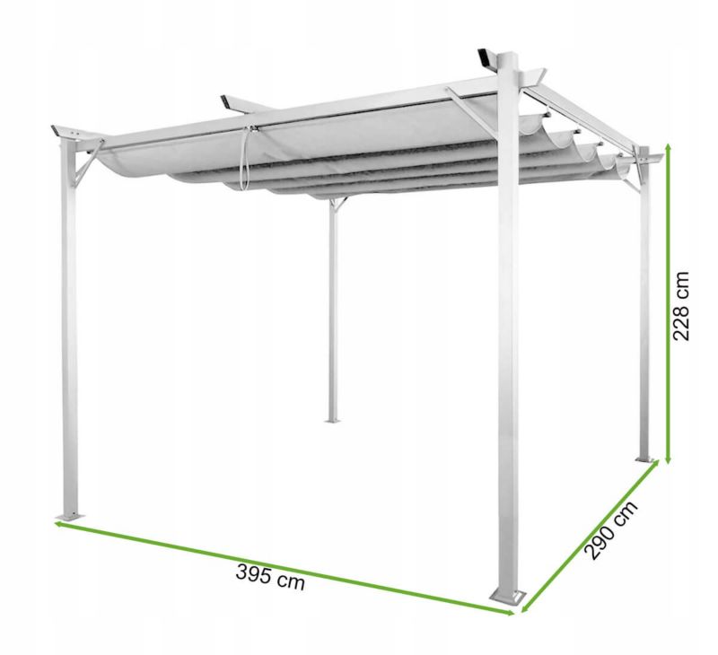 Pergola Tarasowa Hardmaister Ogrodowa 3x4m Zadaszenie Tarasu Metalowa Szara 4x3 1 szt