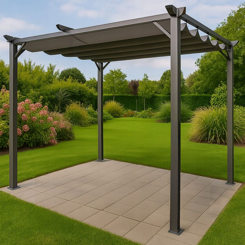 Pergola Tarasowa Hardmaister Ogrodowa 3x4m Zadaszenie Tarasu Metalowa Szara 4x3 1 szt