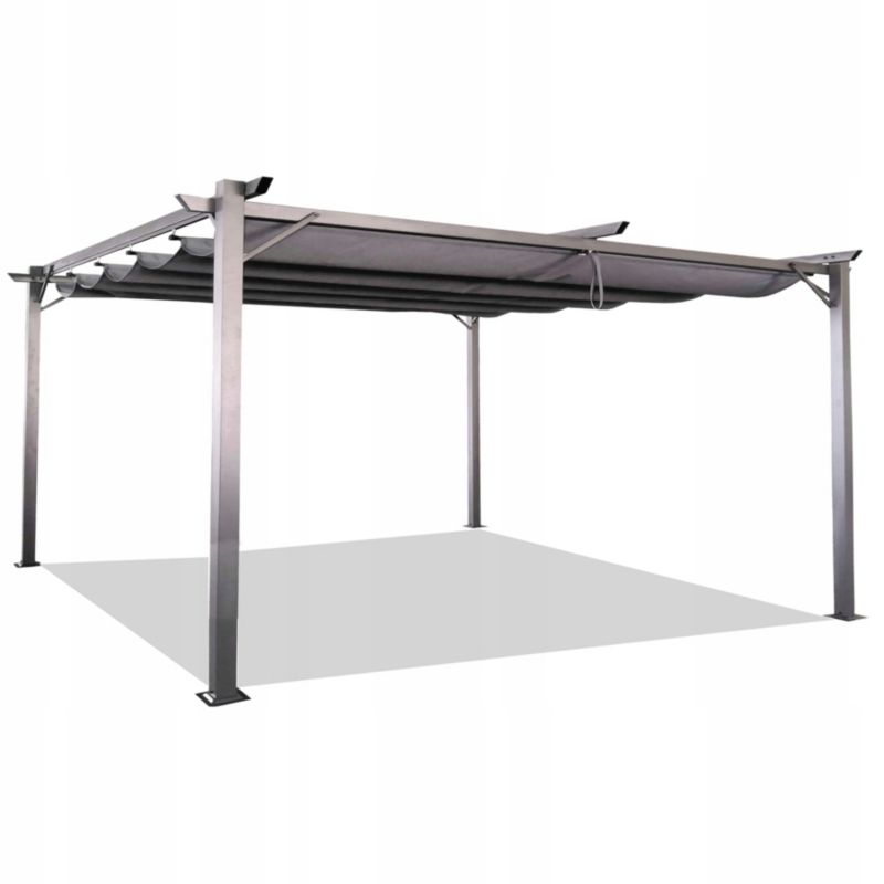 Pergola Tarasowa Hardmaister Ogrodowa 3x4m Zadaszenie Tarasu Metalowa Szara 4x3 1 szt