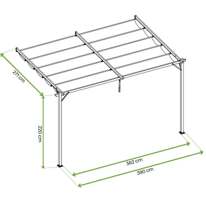 Pergola Tarasowa Hardmaister Ogrodowa Przyścienna Zadaszenie 4x2,7m 4x3 Rolety 1 szt