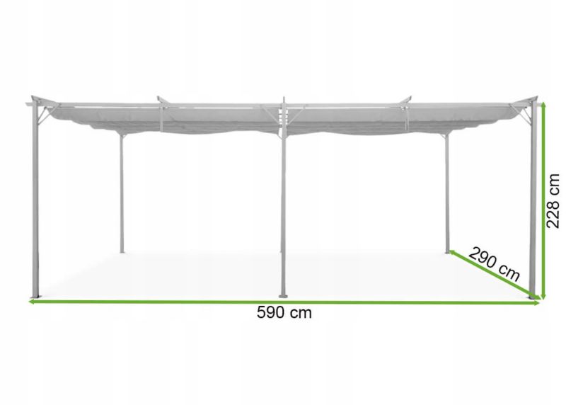 Pergola Tarasowa Hardmaister Ogrodowa Sprint 3x6 Antracyt Białe Zadaszenie Duża 1 szt