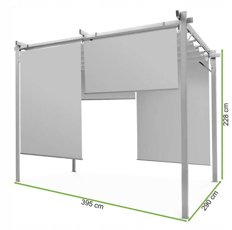 Pergola Tarasowa Hardmaister Ogrodowa Sprint Plus 3x4 Antracyt Białe Rolety 1 szt