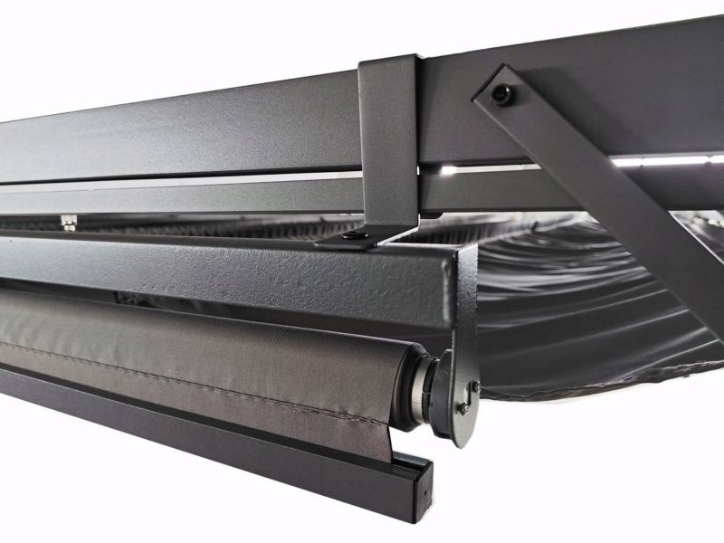 Pergola Tarasowa Hardmaister Ogrodowa Sprint Plus 3x4 Antracyt Białe Rolety 1 szt