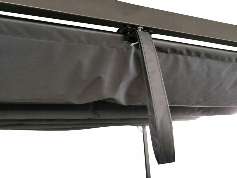 Pergola Tarasowa Hardmaister Ogrodowa Sprint Plus 3x4 Antracyt Białe Rolety 1 szt