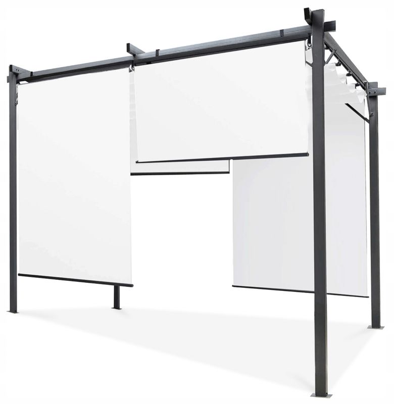 Pergola Tarasowa Hardmaister Zadaszenie Ogród Sprint Plus 3x3 Antracyt Białe Rolety 1 szt