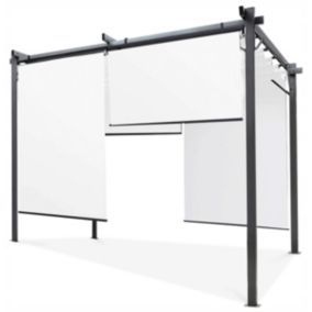 Pergola Tarasowa Hardmaister Zadaszenie Ogród Sprint Plus 3x3 Antracyt Białe Rolety 1 szt