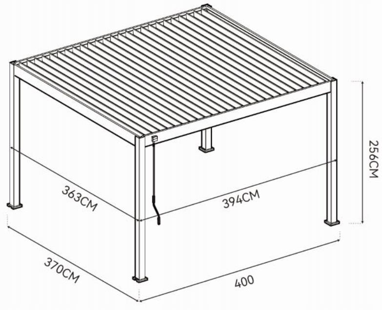 Pergola Tarasowa Ogrodowa Zadaszenie Na Taras Deluxe 3,6x4 Antracyt Gutroof 1 szt