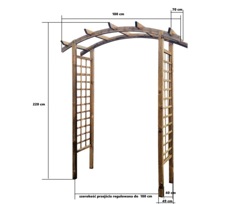 Pergola łukowa Wellton 70 x 180 x 220 cm 1 szt.