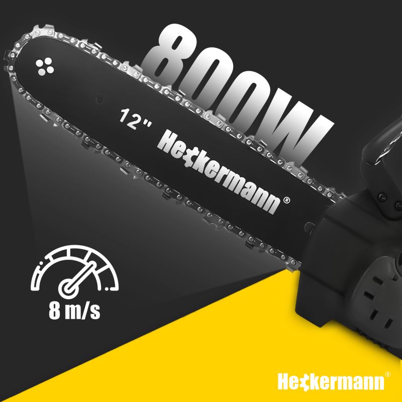 Piła łańcuchowa Heckermann akumulatorowa elektryczna prowadnica 30 cm 2 x 3000 mAh 1szt