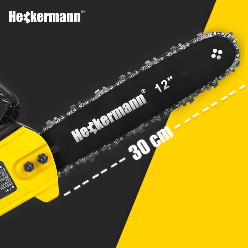 Piła łańcuchowa Heckermann akumulatorowa elektryczna prowadnica 30 cm 2 x 3000 mAh 1szt