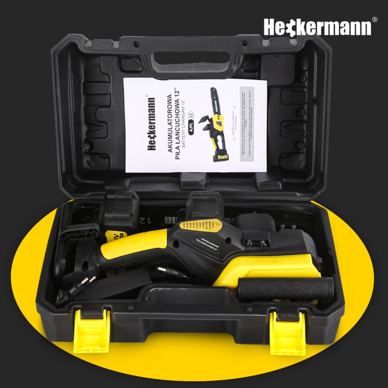 Piła łańcuchowa Heckermann akumulatorowa elektryczna prowadnica 30 cm 2 x 3000 mAh 1szt