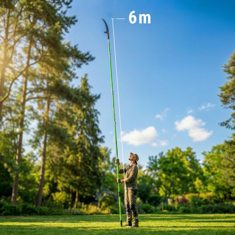 Piła ręczna, Sillar, teleskopowa, na wysięgniku, 6m, regulowana 2-6 m, sekator linowy + 3x brzeszczot, 1szt.