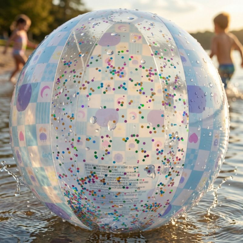 Piłka plażowa Jilong brokat dmuchana 50 cm niebieska 1 szt.