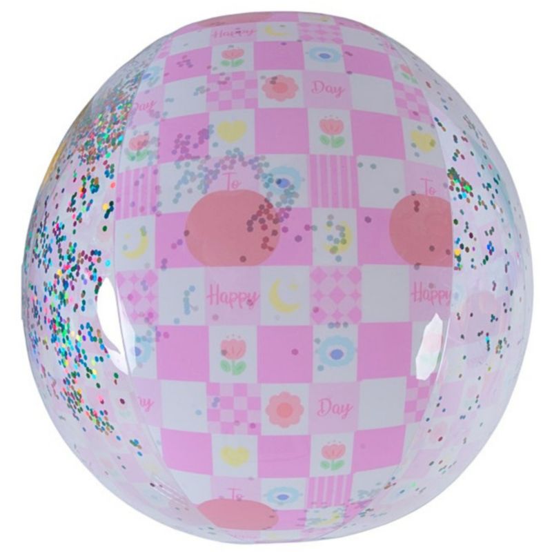 Piłka plażowa Jilong brokat dmuchana 50 cm różowa 1 szt.