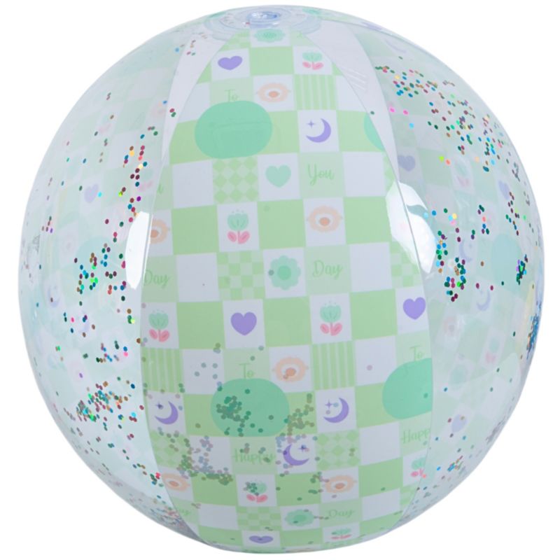 Piłka plażowa Jilong brokat dmuchana 50 cm zielona 1 szt.