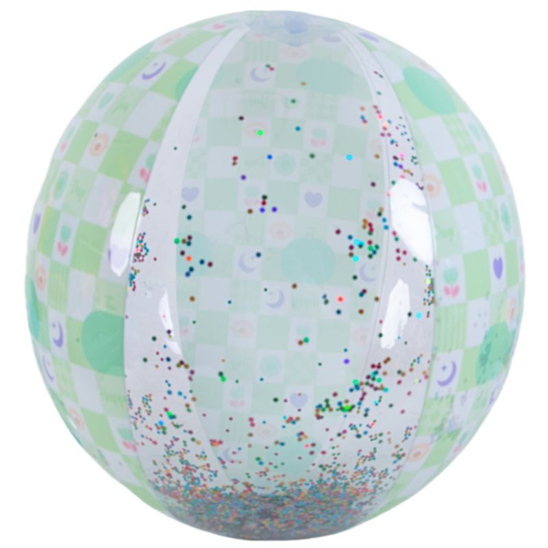 Piłka plażowa Jilong brokat dmuchana 50 cm zielona 1 szt.