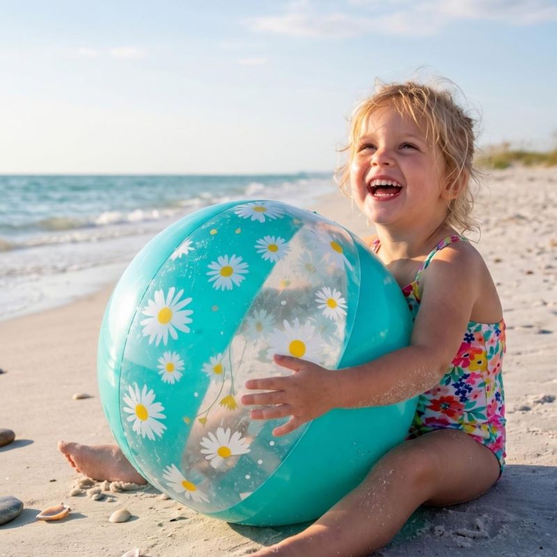 Piłka plażowa Jilong Daisy dmuchana 50 cm turkusowa 1 szt.