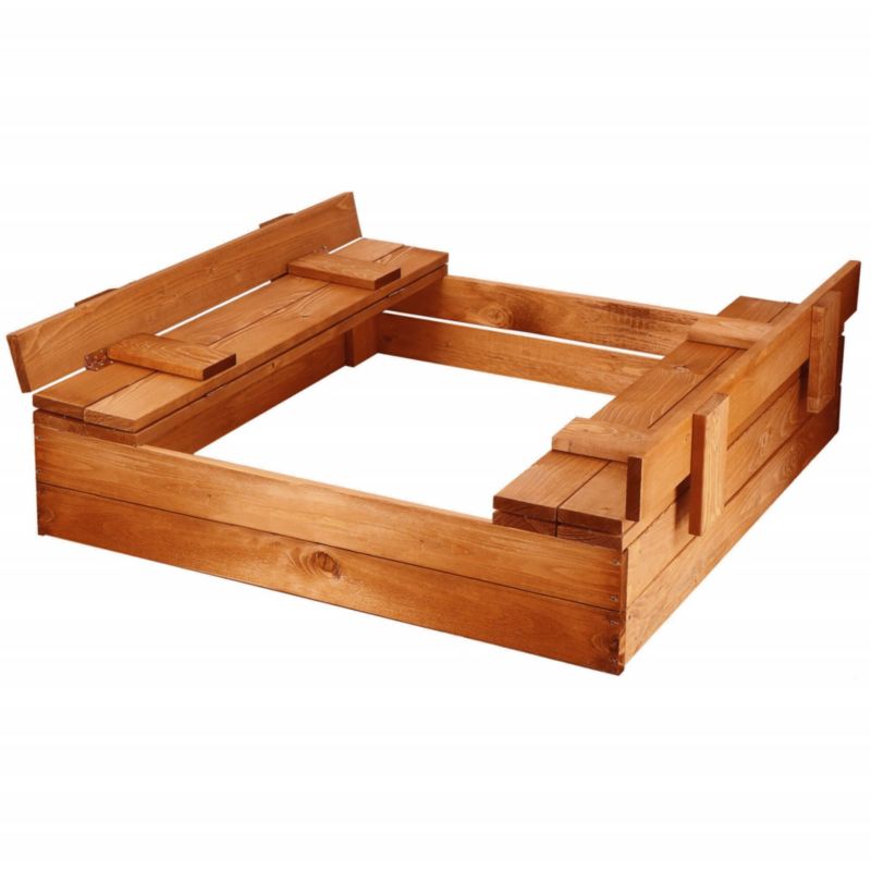 Piaskownica dla dzieci Springos 98x98 cm drewniana z ławkami impregnowana 1 szt.