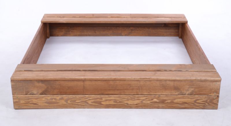 Piaskownica drewniana MODO24 z ławeczkami z agrowłókniną 120 x 117 cm impregnacja brązowa 1 szt.