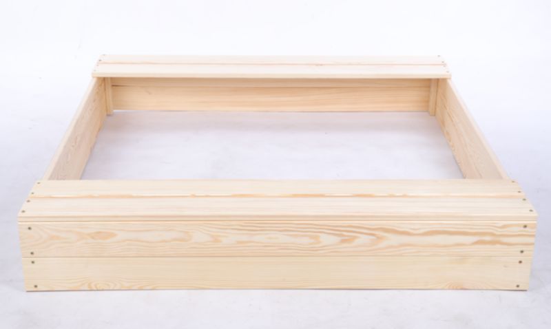Piaskownica drewniana MODO24 z ławeczkami z plandeką 120 x 117 cm naturalne drewno 1 szt.