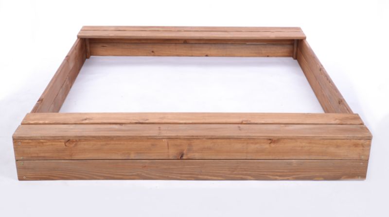 Piaskownica drewniana MODO24 z ławeczkami z plandeką 140 x 137 cm impregnacja brązowa 1 szt.