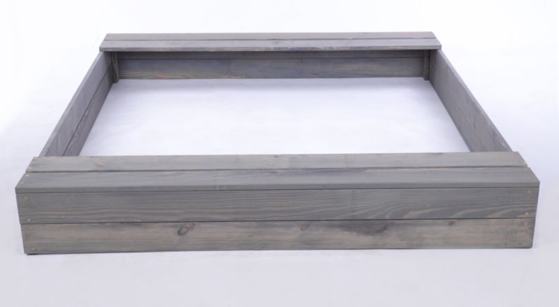 Piaskownica drewniana MODO24 z ławeczkami z plandeką 140 x 137 cm impregnacja szara 1 szt.