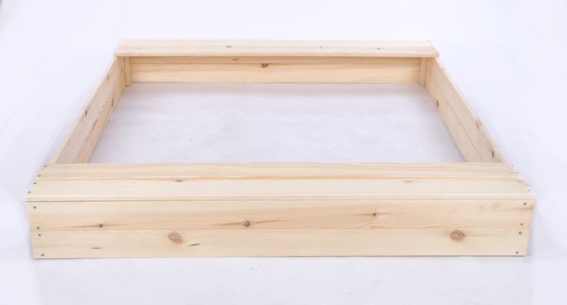 Piaskownica drewniana MODO24 z ławeczkami z plandeką 140 x 137 cm naturalne drewno 1 szt.