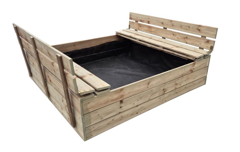 Piaskownica drewniana Wellton impregnowana 123x120 cm do ogrodu dla dzieci 1 szt.