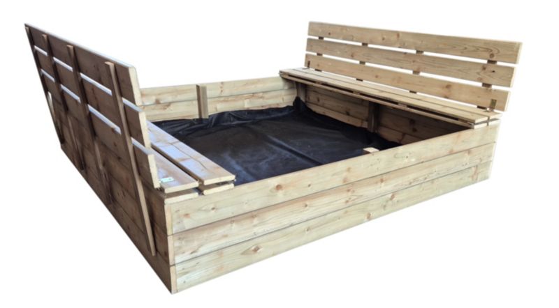 Piaskownica drewniana Wellton impregnowana 153x150 cm do ogrodu dla dzieci 1 szt